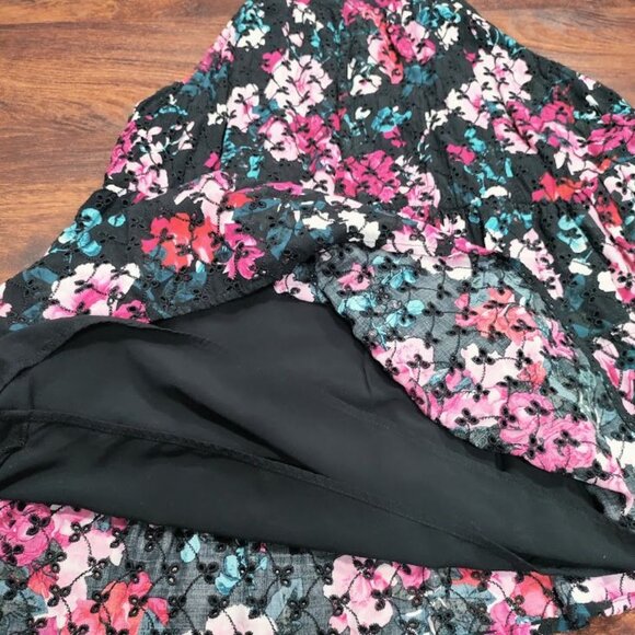 Torrid Floral Halter Tiered Tank Top Black Multicolor Size 2X 100% Rayon - Picture 5 of 12